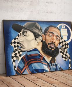 Poster Canvas –Nipsey hussle Hip Hop 80s Vintage Custom Graphic High Quality Polyester