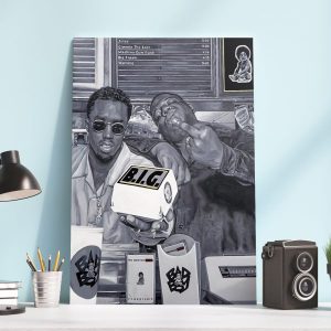 Poster Canvas –Biggie Hip Hop 80s Vintage Custom Graphic High Quality Polyester