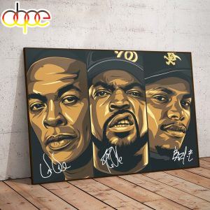 Poster Canvas –NWA hiphop Hip Hop 80s Vintage Custom Graphic High Quality Polyester