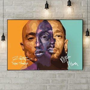 Poster Canvas –Tupac Nipsey Hussle Hip Hop 80s Vintage Custom Graphic High Quality Polyester