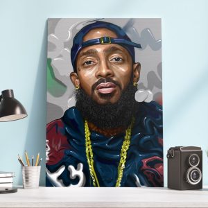 Poster Canvas –Nipsey Hussle hip hop 90s outfits Hip Hop 80s Vintage Custom Graphic High Quality Polyester