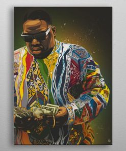 Poster Canvas –Biggie smalls Hip Hop 80s Vintage Custom Graphic High Quality Polyester