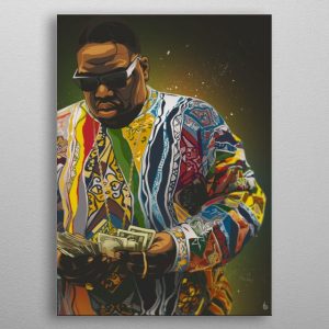 Poster Canvas –Biggie smalls Hip Hop 80s Vintage Custom Graphic High Quality Polyester