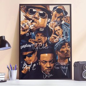 Poster Canvas –Hip hop 90s outfits Hip Hop 80s Vintage Custom Graphic High Quality Polyester