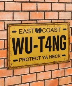 East Coast WU-tang Clan Protect Ya Neck Cut metal Sign Home decor