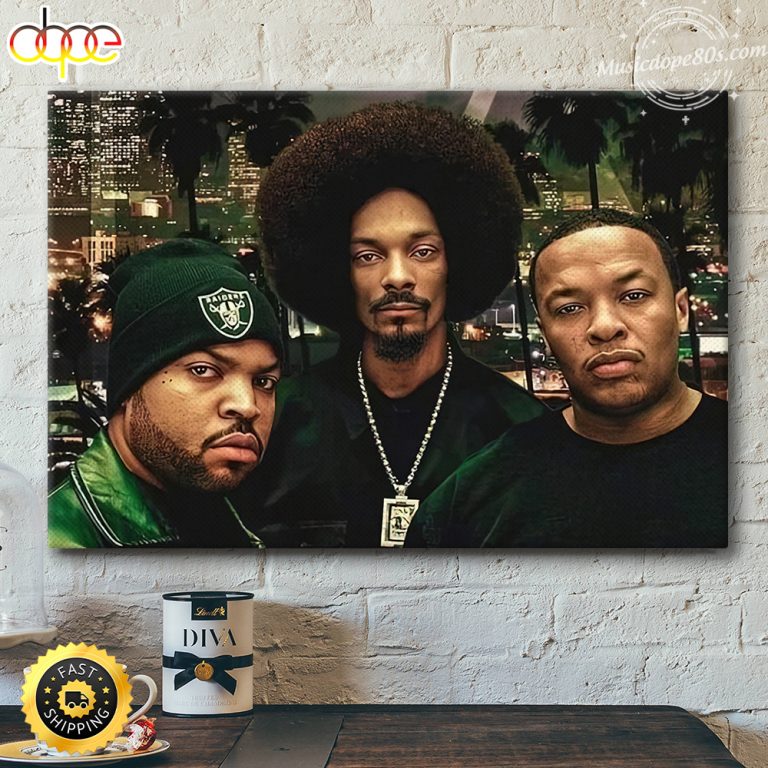Ice Cube, Snoop Dogg & Dr. Dre Hip hop 90s Art Poster Canva