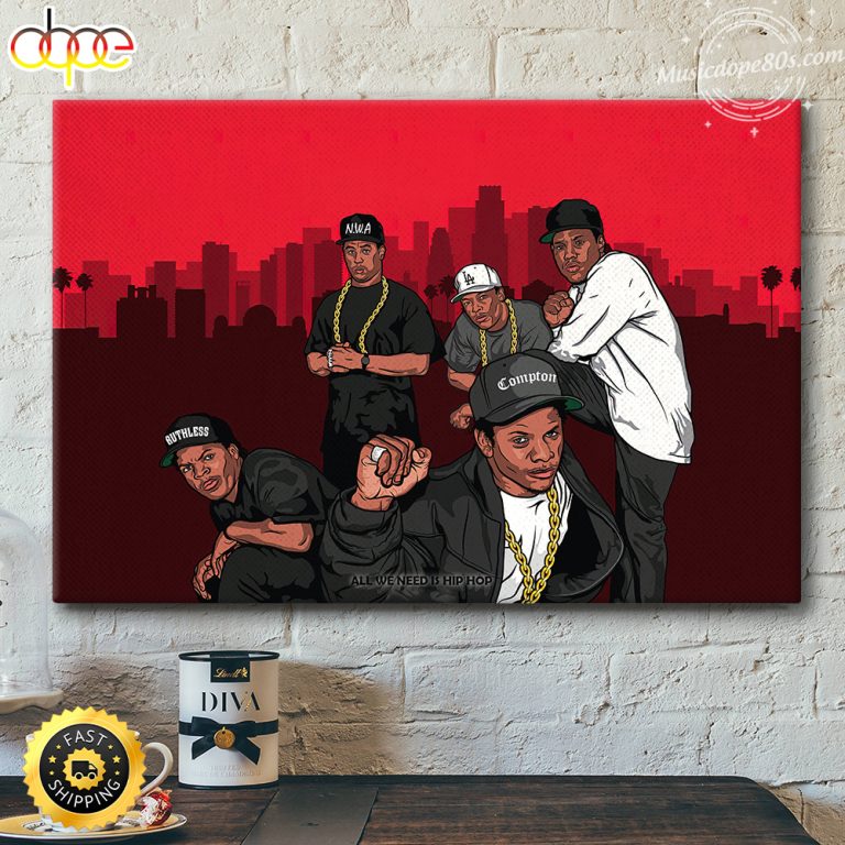Nwa Straight Outta Compton album Hip-hop Canvas Poster