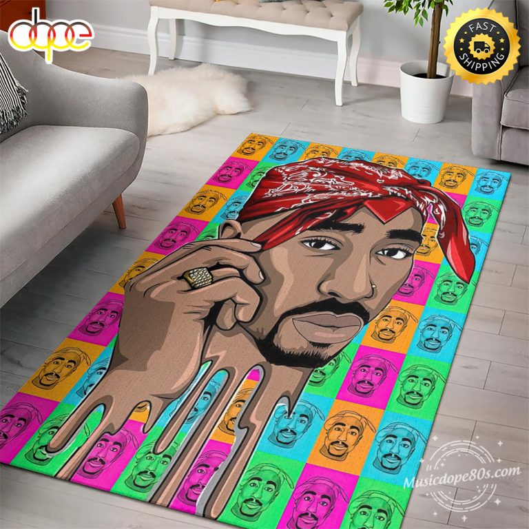 2pac Shakur Hip Hop 90s Art Rug