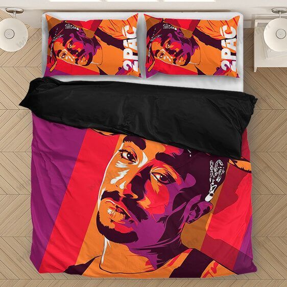 Tupac Shakur Dope Orange Design Bedding Set