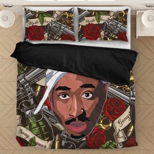 Tupac Shakur Makaveli Hustle Hard Gangster Bedding Set
