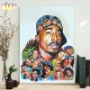 Tupac Shakur and Rapper 90s Pop Art Poster Canvas