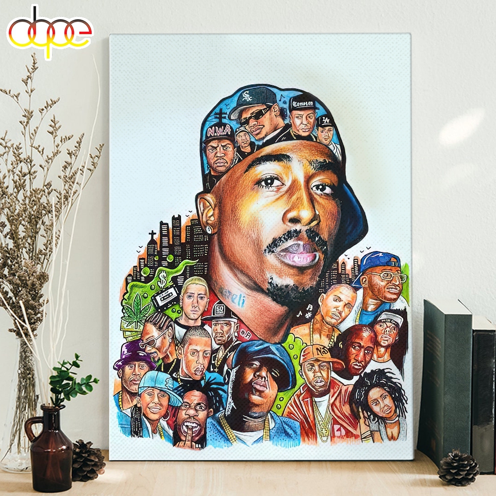 Tupac Shakur and Rapper 90s Pop Art Poster Canvas – Musicdope80s.com