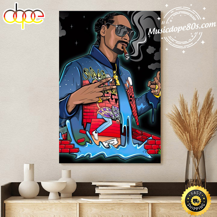 Snoop Dogg 80s Cartoon Rapper Canvas Poster