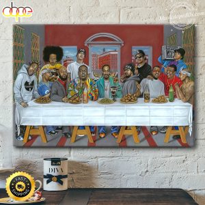 90s Hip Hop Wallpaper Rap's Last Supper Poster Canvas