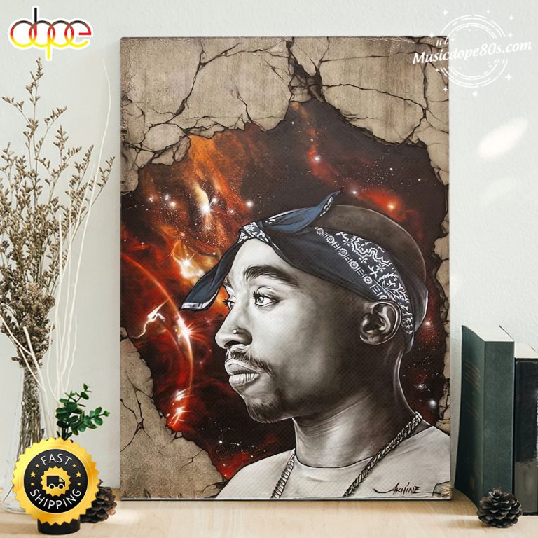Tupac Shakur Exhibit Hip Hop 90s Poster Canvas