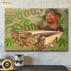 Snoop Dogg Holding A Cigar On The Car Poter Canvas