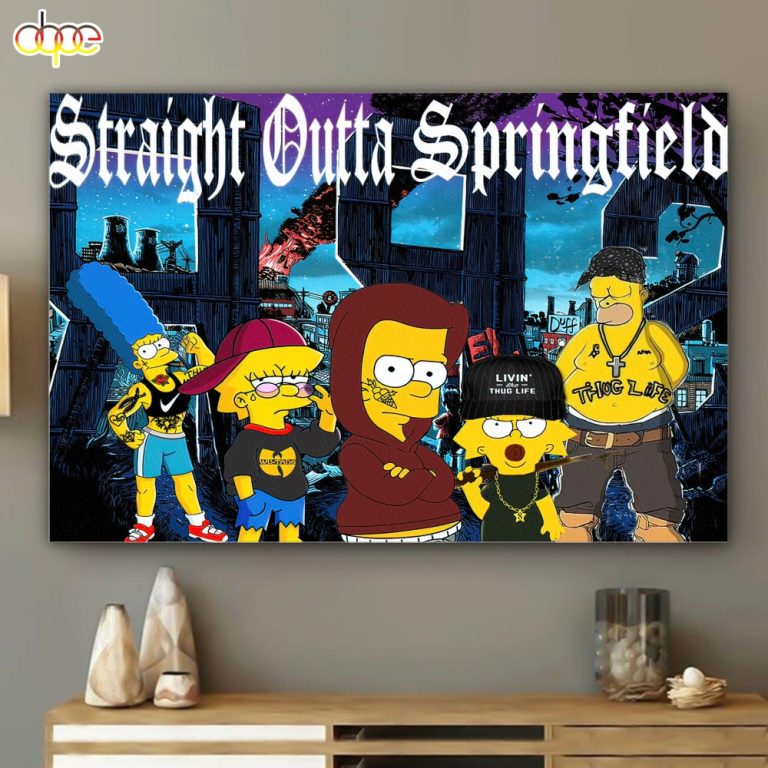 Simpson Family Straight Outta Springfield Poster Canvas