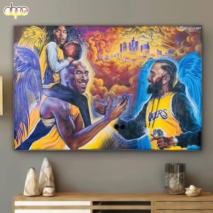 Kobe Bryant and Nipsey Hussle murals in Los Angeles Graffiti Poster Canvas