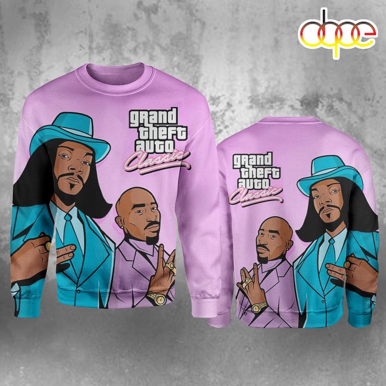 Grand Theft Auto Classic Tupac & Snoop Dogg 3D shirt All Over Print