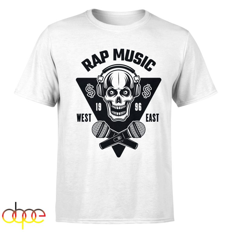 Rap Music Of The 90s Skullcap West & East T-Shirt