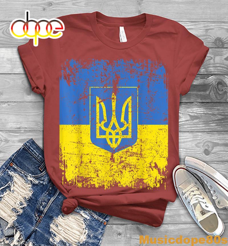 Ukraine Flag Vintage T-shirt