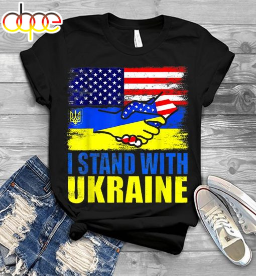 Ukraine I Stand With Ukraine Ukrainian Flag Support Men T-shirt - InkTee Store