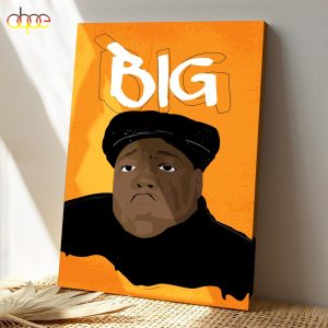 Notorious Big Face Art Tribute Vibrant Orange Poster Canvas