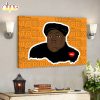 Notorious Big Face Art Tribute Vibrant Orange Horizontal Poster Canvas