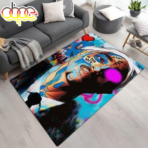 Tupac Shakur Oil Paint Hiphop 90s Rug
