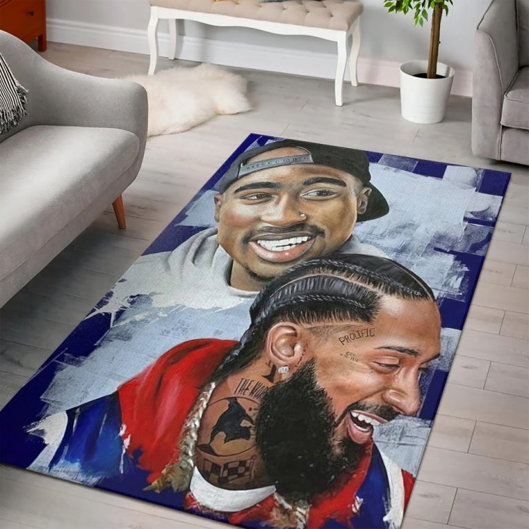 Tupac and Nipsey Hussle Wallpaper Hip-hop Rug