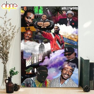Hip Hop 90s Style Black Rapper 90s Canvas Poster