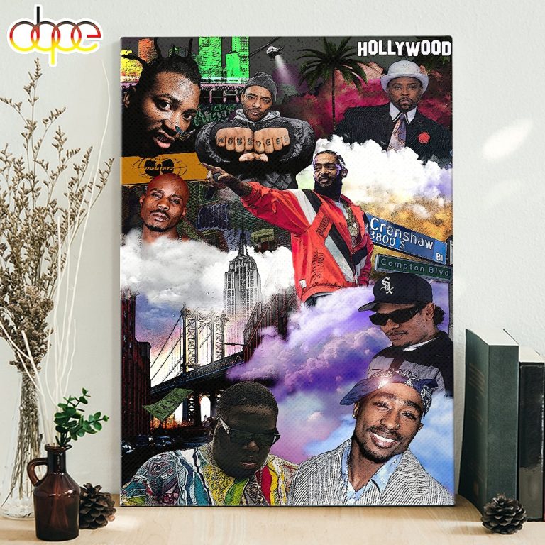 Hip Hop 90s Style Black Rapper 90s Canvas Poster