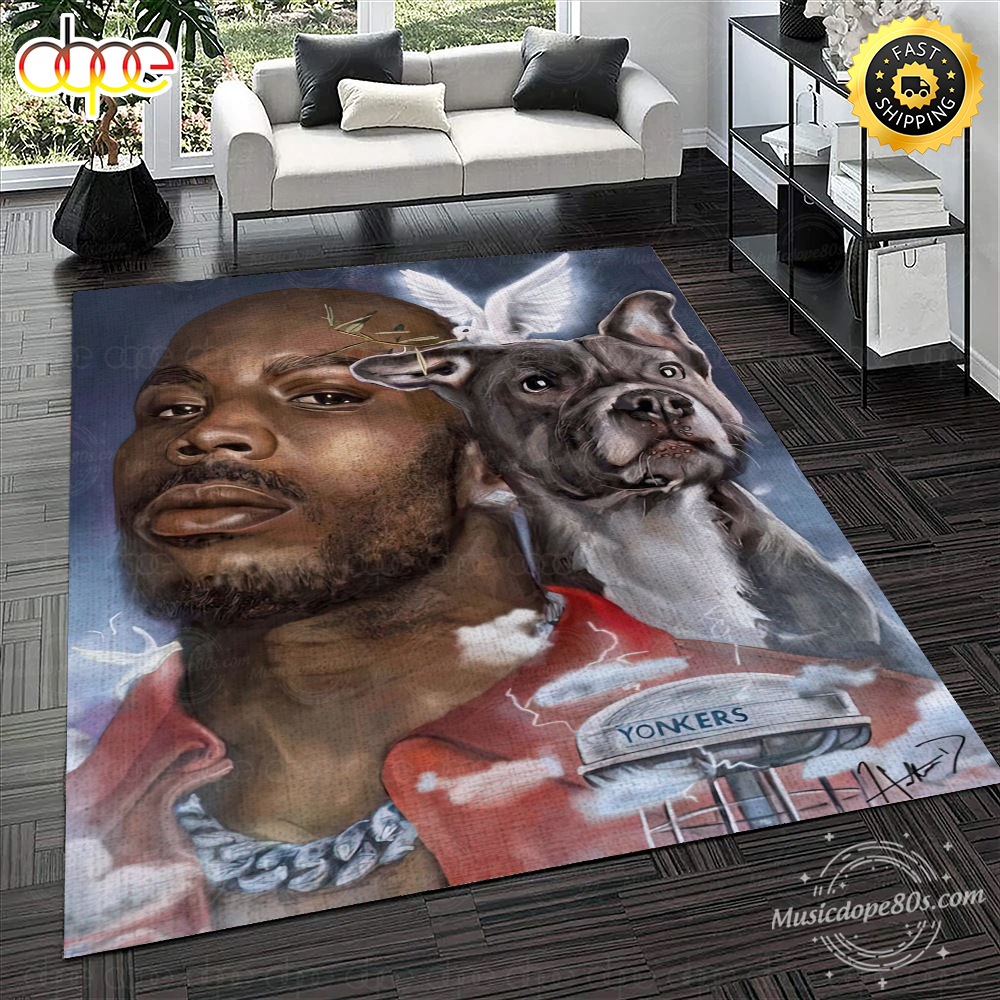 DMX Rap Singer Portrait Modern Abstract Rug Carpet