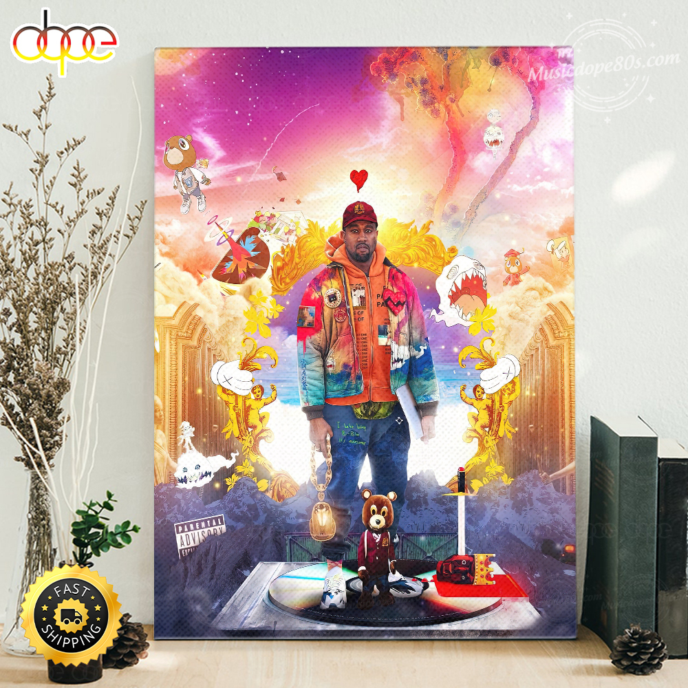 Kanye West Hip Hop 90s Canvas Wall Art