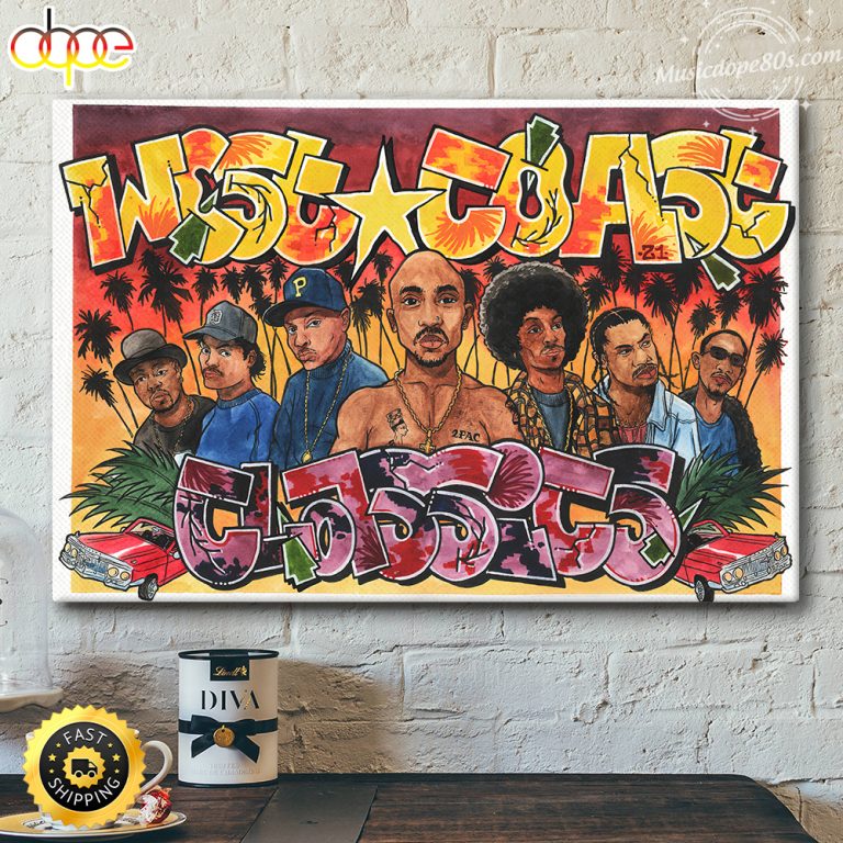 Underground West Coast Rappers 90s Poster Canvas