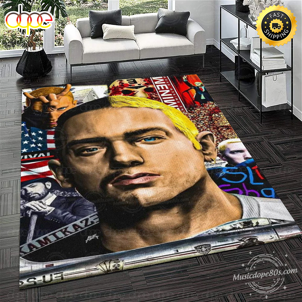 Eminem Background American Flag Art Rug Carpet