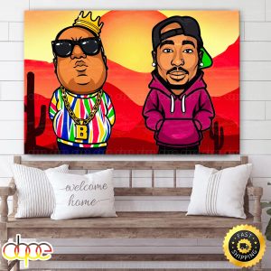 Tupac And Biggie Rivalry Rap Star Canvas Poster