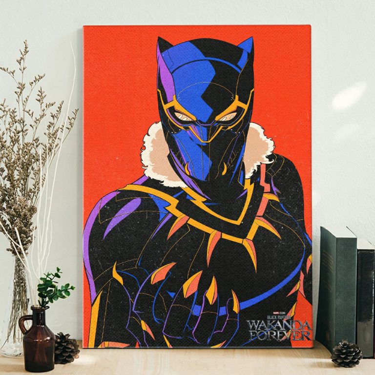 Black Panther 2 Wakanda Forever King T'Challa Red Background Canvas