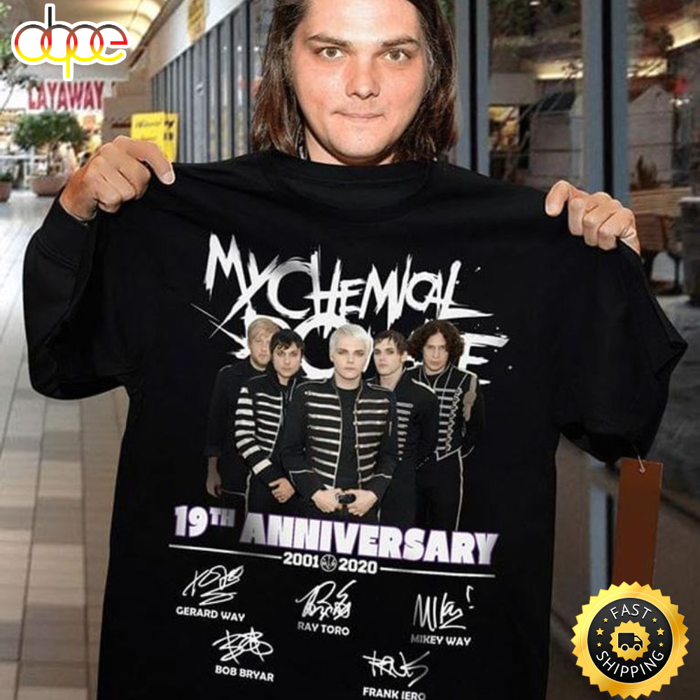 My Chemical Romance 19Th Anniversary Signatures Black For Man T Shirt