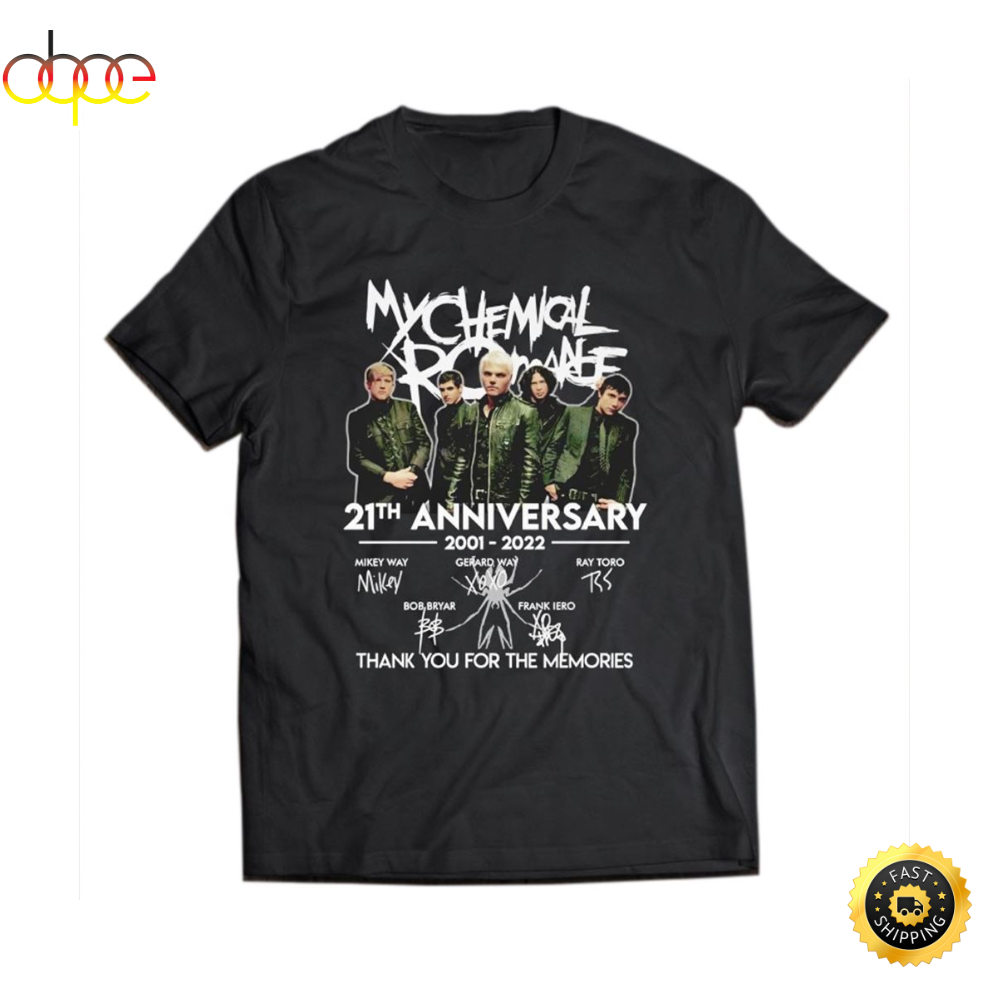 My Chemical Romance 21St Anniversary 2001 2022 Thank You For The Memories T Shirt 1