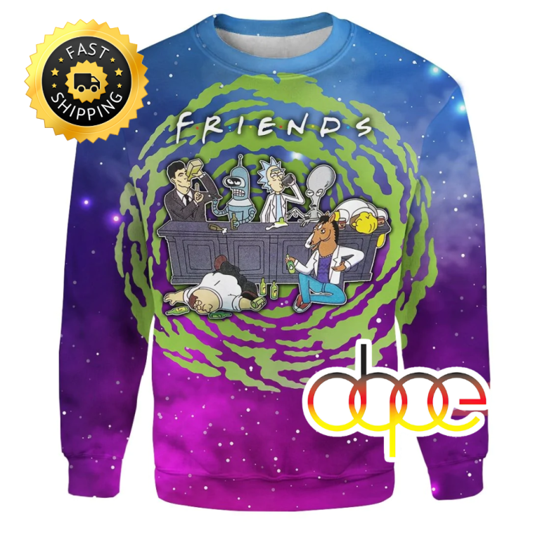Rick And Morty Hoodie R&m Friends 3d Print Shirt Adult Full Print