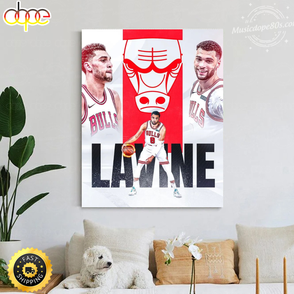 Chicago Bulls Zach Lavine Design Canvas Poster