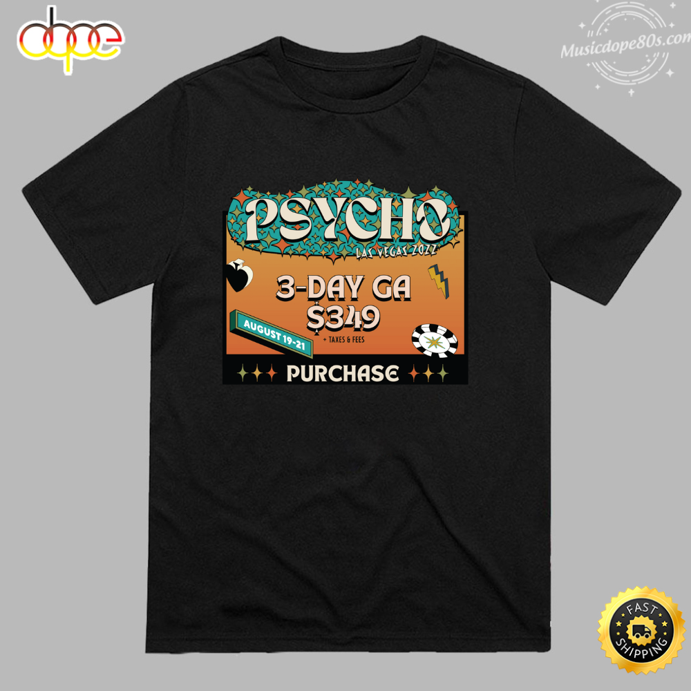 Psycho Las Vegas 2022 Black Tshirt