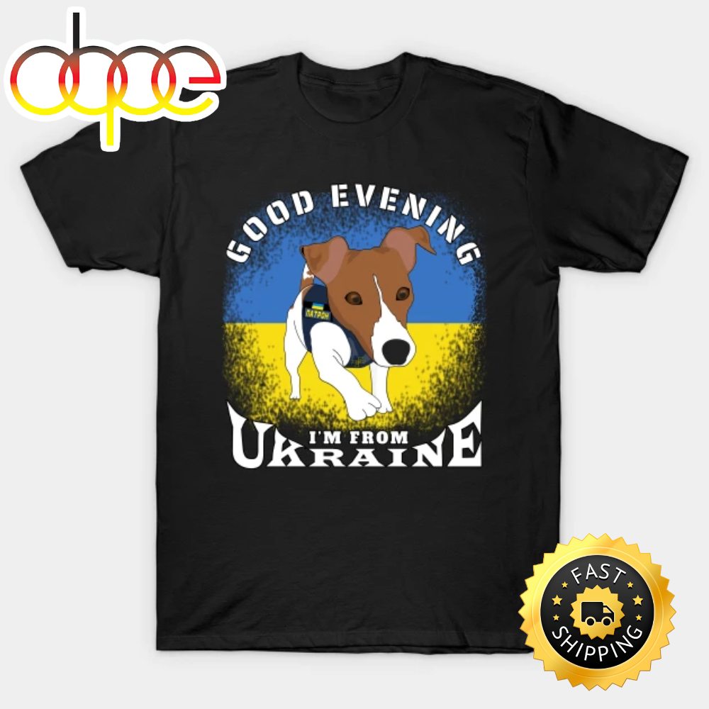 Dog Patron The Ukrainian Dog Superhero Ukrainian Sunset Tee