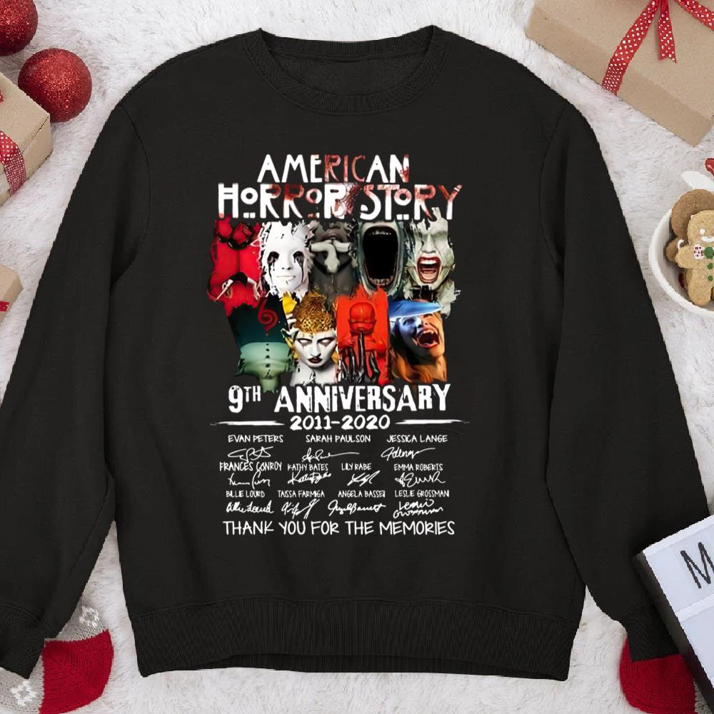 American Horror Story 9th Anniversary Actors Signature Thank You For The Memories Sweatshirt