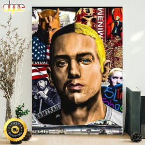 Eminem Background American Flag canvas
