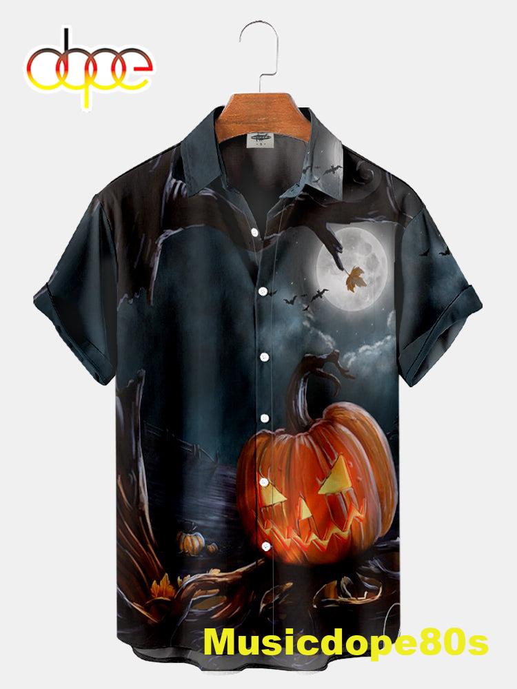Halloween Jack-O-Lantern Print Shirt