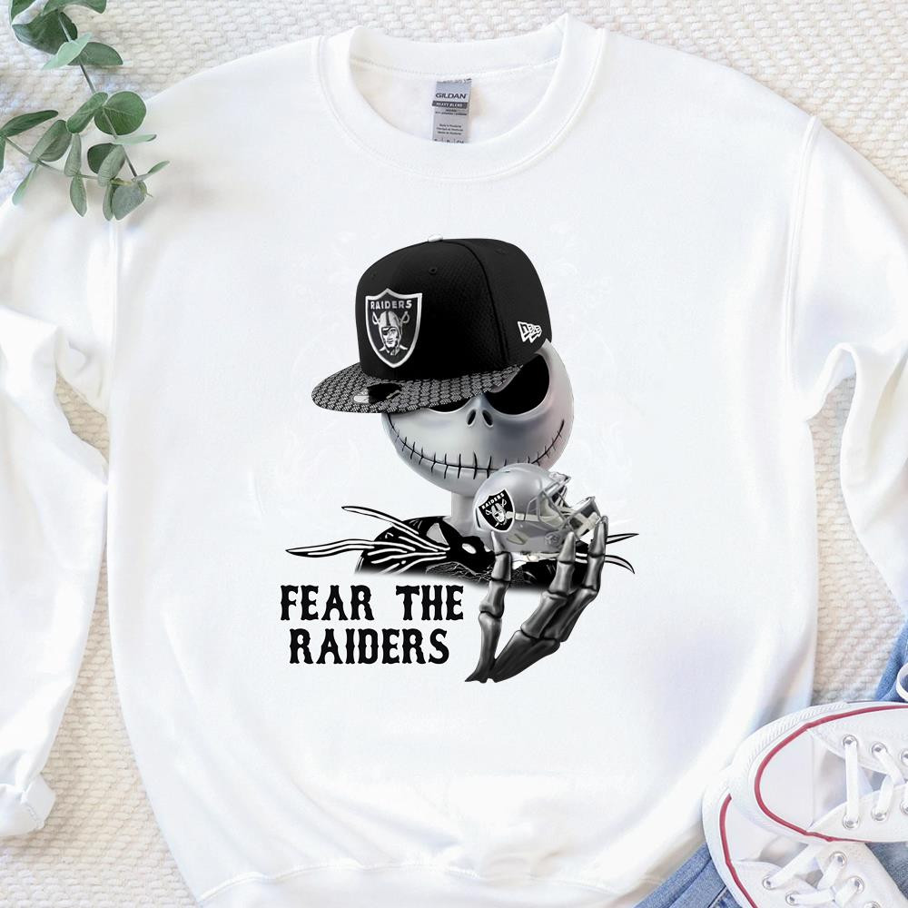 Jack Skellington Oakland Raiders Fear The Raiders Nfl Halloween Sweatshirt