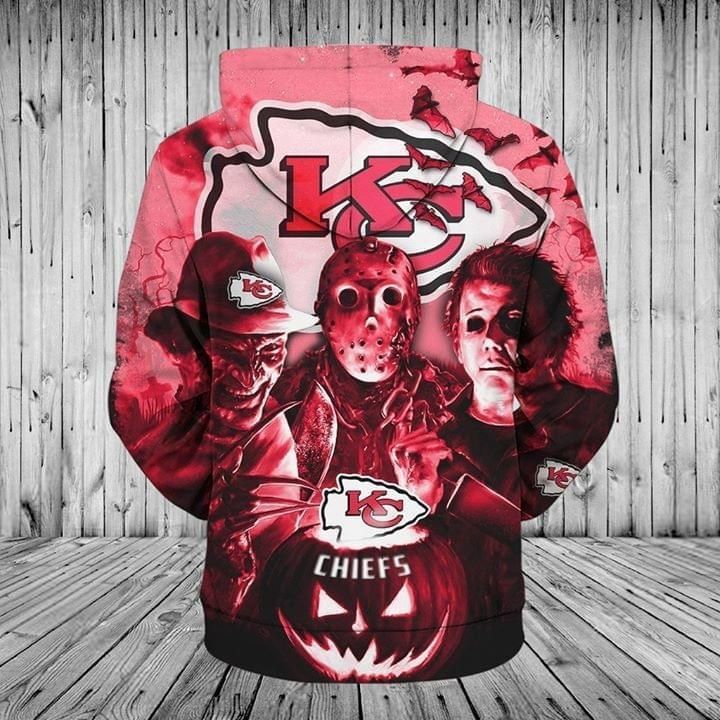 Kansas City Chiefs Halloween Horor Freddy Krueger Jason Michael Myers 3d Printed Hoodie 3d Hoodie T