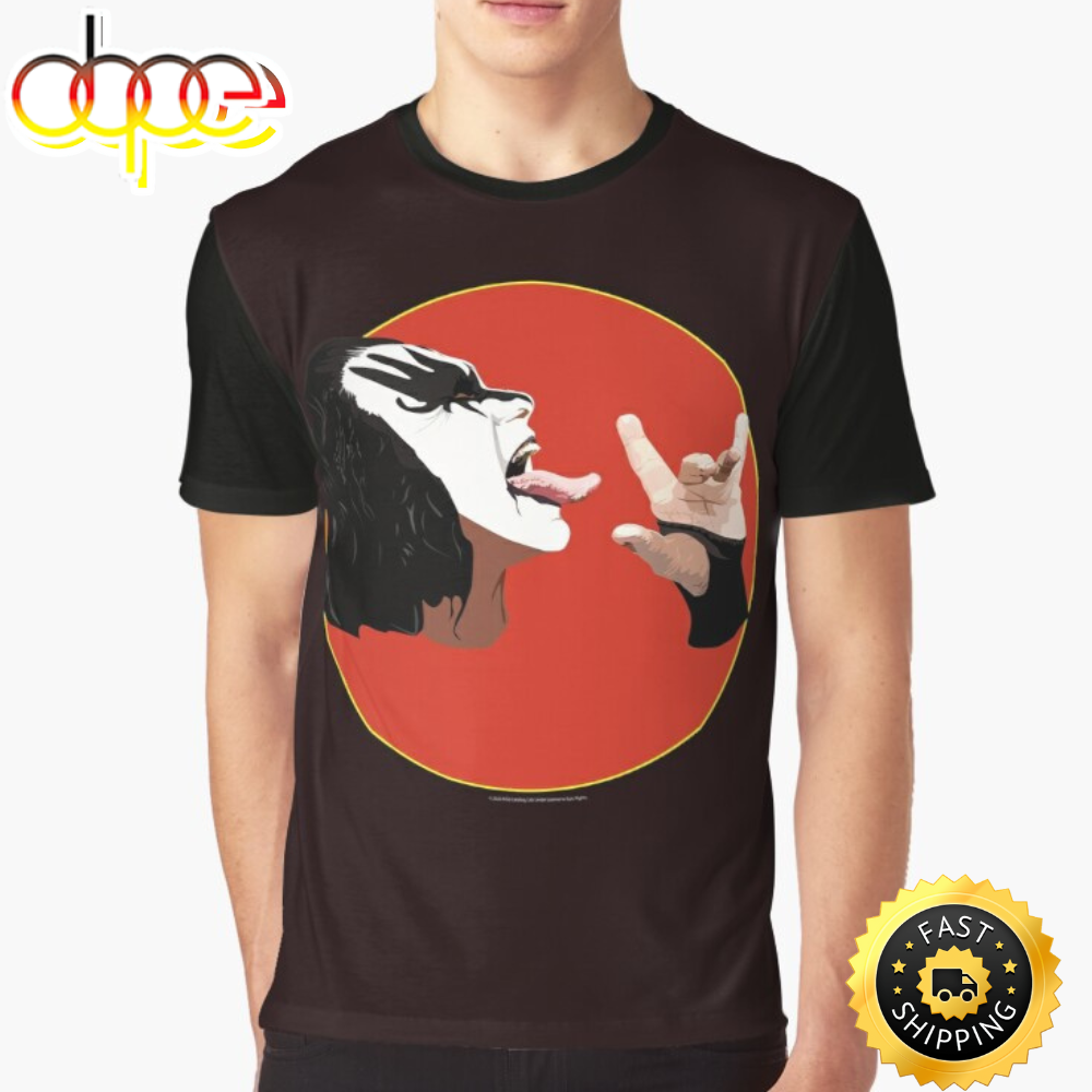 Kiss Gene Simmons Tongue Out Black T-shirt